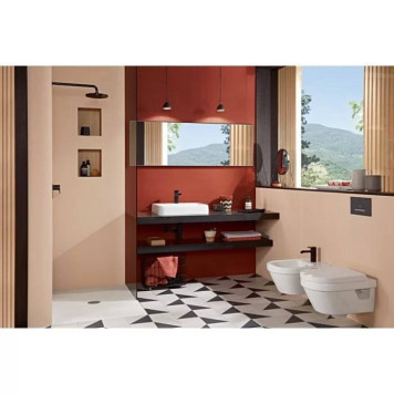 VilleroyBoch Architectura Унитаз 37х53х33см., подвесной, безободковый, в комплекте сиденье c микролифтом, цвет: альпийский белый. 5684HR01-15