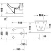 Duravit DuraStyle Биде подвесное 54х37см., с 1 отв под смеситель. с креплением, цвет: белый. 2287150000