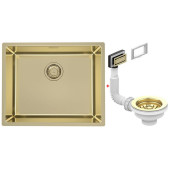 Alv 1120902 Kombino 50 Mon Gold Мойка F/S, r15, 1 чаша, 1 мм, SAT, 3½ 542х442х195 мм+выпуск шк 600 1120902