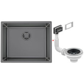 Alv 1122673 Kombino 50 Mon Ant Мойка U, r15, 1 чаша, 1 мм, SAT, 3½ 542х442х195 мм+выпуск шк 600 1122673