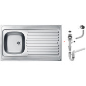 Alv 1108745 Classic 70 Мойка накладная обор. 0,6 мм, NAT-1½ 1000х600х155 мм+сифон 1011717, шкаф 1000 1108745