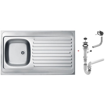 Alv 1108745 Classic 70 Мойка накладная обор. 0,6 мм, NAT-1½ 1000х600х155 мм+сифон 1011717, шкаф 1000 1108745