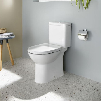 Roca Debba Round Унитаз моноблок 35x65см, безободковый, универсальный выпуск, цвет: белый. 7.3419.9.100.Y, 7.3429.9.P00.Y-1