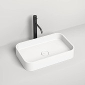 Salini Callista Раковина накладная 54.5х34.5х10cм, без отв., без перелива, S-Sense, цвет: белый глянцевый. 1101104G