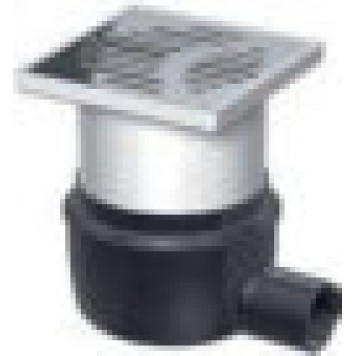 ACO 2500.05.77 EasyFlow Трап пластик с гор.вып. DN 50 в сборе с квадр.реш.150 мм, нерж.стали 25000577