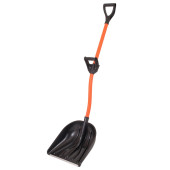 Лопата снеговая Рыцарь с металлическим изогнутым черенком и ручкой силы Лопата снеговая Рыцарь с металлическим изогнутым черенком и ручкой силы