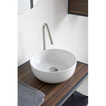 Раковина, Scarabeo, Glam, шгв 330-330-125, отверстия для смесителя-отсутствуют, цвет-белый