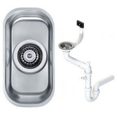 Alv 1079965 Variant 110 Мойка U, 1 чаша, 0,8 мм, SAT, 3½ 148х300х120 мм+сифон 1130550 1079965