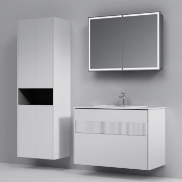 M8FFUX1002WM База под раковину, 2 ящика, 100 см, белый матовый-4