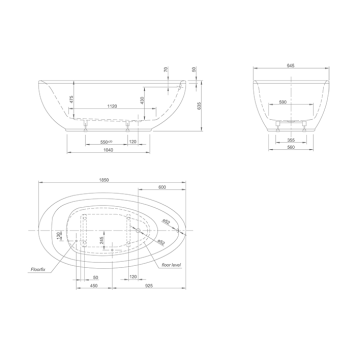 Knief Lounge Ванна отдельностоящая 185x95x63.5cм, со слив-переливом, цвет: белый. 0100-091-06, 0100-089-06-2
