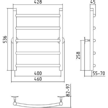 Стилье Универсал-50 Полотенцесушитель водяной для ГВС 46x53,6h см, цвет: без покрытия 00650-6040-1