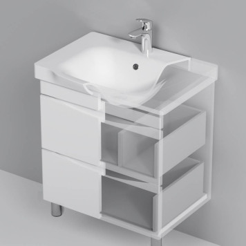 M80FSX0652WG База под раковину напольная 65 см, 2 ящика, белый глянец-6