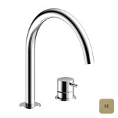 Almar Mixers Смеситель для раковины, 2 отв., без донного клапана, цвет: латунь брашированная PVD. E214005.HB