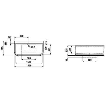 Laufen Sonar Ванна 160x81.5х46см, пристенная, с слив-переливом, материал: композит, цвет: белый. 2.2034.7.000.000.1-6