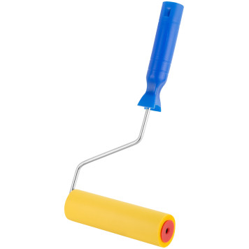 Валик прижимной для обоев резиновый, желтый 150 мм-1