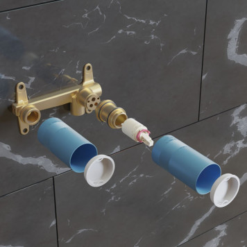 Ideal Standard Built-In Универсальный встраиваемый комплект для настенного смесителя для раковины. Для монтажа с A6938 / A7371 / A7372 / A7378 / A7379 / A7380 / A7381 / BD133 / BD244 / BD509 / BD510 / T5015 / T5016 / T5017. A1313NU-2