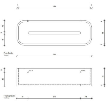 Decor Walther Stone DCT30 Душевая полочка 30x10см, подвесная, цвет: белый / сталь матовая. 0973855-1