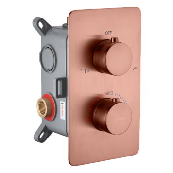 Boheme Cell Смеситель термостатический для душа встр., 2 потреб., вн. часть, цвет: copper brushed 134-2-CB