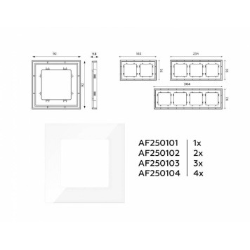 Рамка на 2 поста Ambrella Volt Qubi AF250102-3