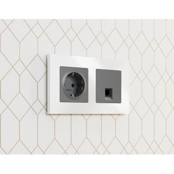 Накладка для розетки RJ-11 или RJ-45 Ambrella Volt Quant AP6620-1