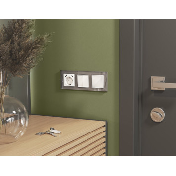 Выключатель перекрестный двухклавишный без рамки Ambrella Volt MA MA103030-2