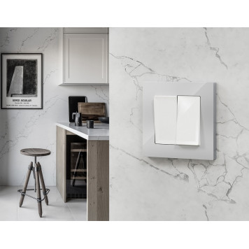 Выключатель перекрестный двухклавишный без рамки Ambrella Volt MA MA103030-3