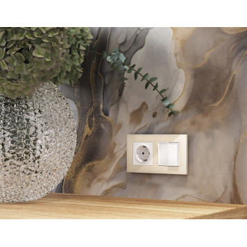 Выключатель перекрестный двухклавишный без рамки Ambrella Volt MA MA123030-2