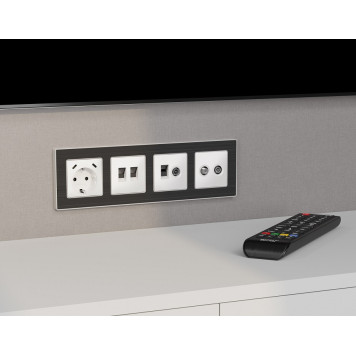 Механизм ТВ-розетки оконечные и розетки Ethernet RJ-45 со шторкам Ambrella Volt MA MA132510-2