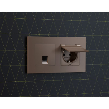 Розетка Ethernet RJ-45 и со шторками, без рамки Ambrella Volt ALFA MA642005-1