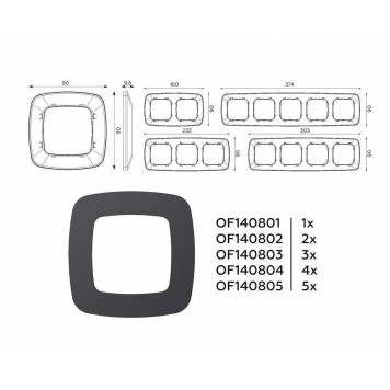 Рамка на 4 поста Ambrella Volt Ecta OF140804-3