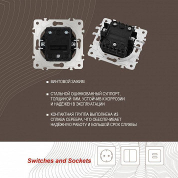 Выключатель двухклавишный без рамки Arte Milano 202 202.30-2.shampan-2