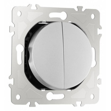 Выключатель двухклавишный без рамки Arte Milano 202 202.30-2.silver