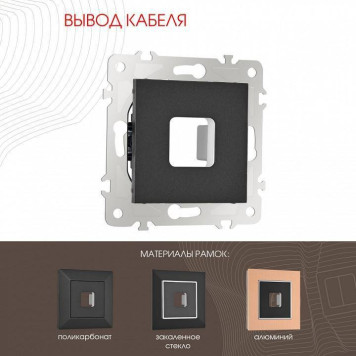 Розетка для вывод кабеля без рамки Arte Milano am-203 203.49-1.black-1