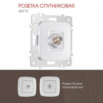 ТВ-розетка без рамки Arte Milano am-205 205.42-1.silver-1