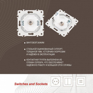 ТВ-розетка без рамки Arte Milano am-205 205.42-1.white-3