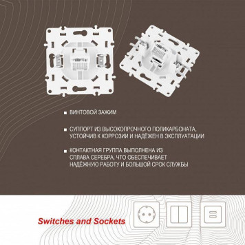 Розетка Ethernet RJ-45 без рамки Arte Milano am-217 217.45-1.white-2