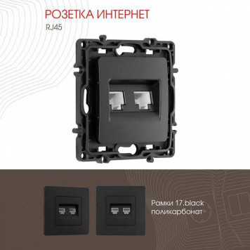 Розетка Ethernet RJ-45 без рамки Arte Milano am-217 217.45-2.black-1