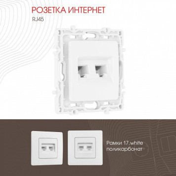 Розетка Ethernet RJ-45 без рамки Arte Milano am-217 217.45-2.white-1