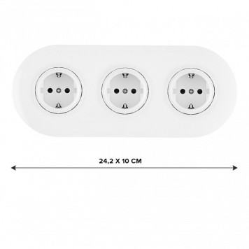 Розетка с заземлением и со шторкой Arte Milano SET08-3 SET08-3-40-1x3 white-1