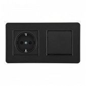 Блок с розеткой и выключателем Arte Milano SET16-2 SET16-2-40-1-30-1 black