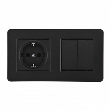 Блок с выключателями двухклавишными Arte Milano SET16-2 SET16-2-40-1-30-2 black