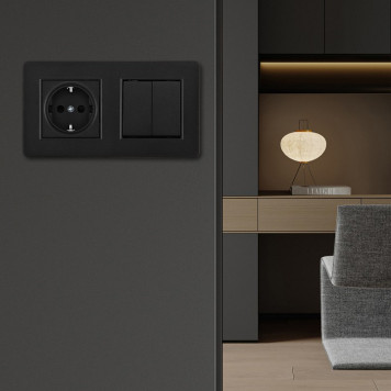 Блок с выключателями двухклавишными Arte Milano SET16-2 SET16-2-40-1-30-2 black-1