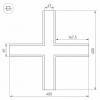 Соединитель угловой X-образный накладной Arlight S-LUX 030127
