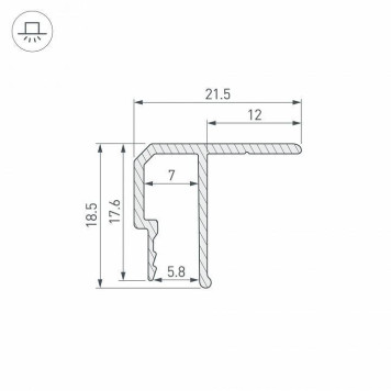 Профиль для установки натяжных потолков Arlight STRETCH 039484-1