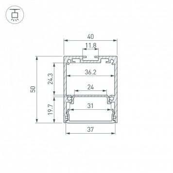 Профиль накладной Arlight LINE 055135-3