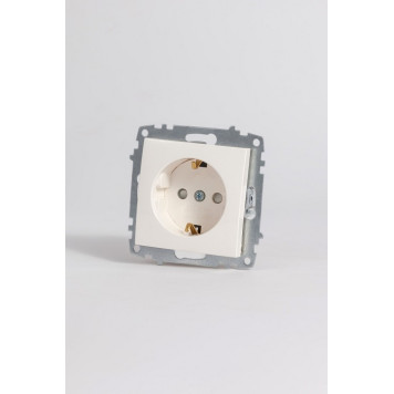 Розетка с заземлением и со шторкой, без рамки Elbi Eleсtriс Zena Vega 609-010200-243-4