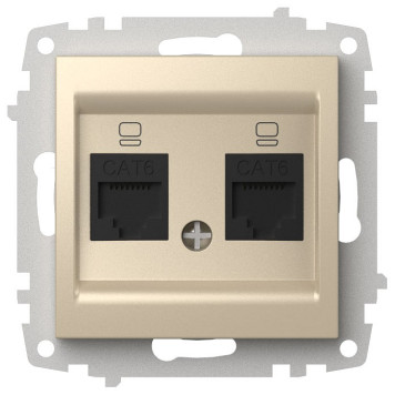 Розетка двойная Ethernet RJ-45 без рамки Elbi Eleсtriс Zena Vega 609-012500-248-1