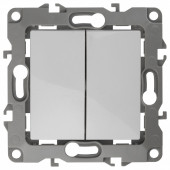 Переключатель двухклавишный без рамки Эра Эра 12 12-1104-01