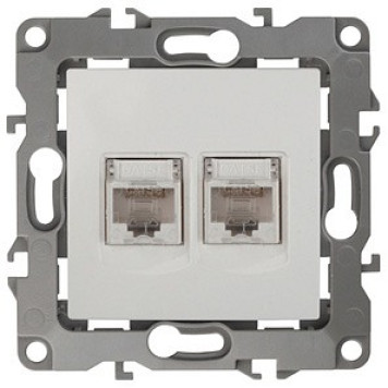Розетка двойная Ethernet RJ-45 без рамки Эра Эра 12 12-3108-02