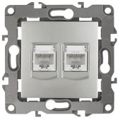Розетка двойная Ethernet RJ-45 без рамки Эра Эра 12 12-3108-03